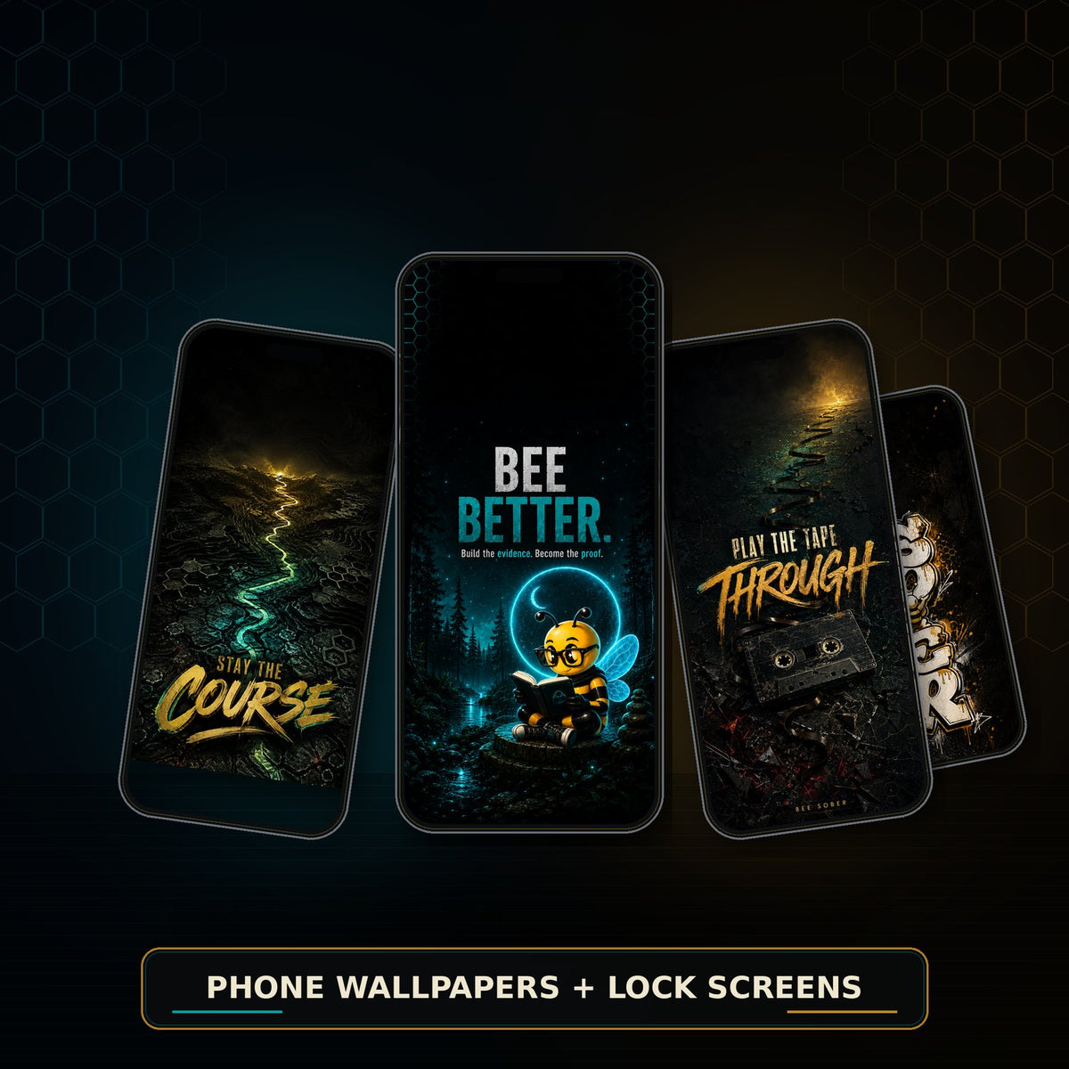 Phone Wallpapers + Lock Screens — Bee Sober Digital Pack cover artwork