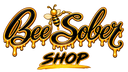Bee Sober Shop gold honey-drip logo.