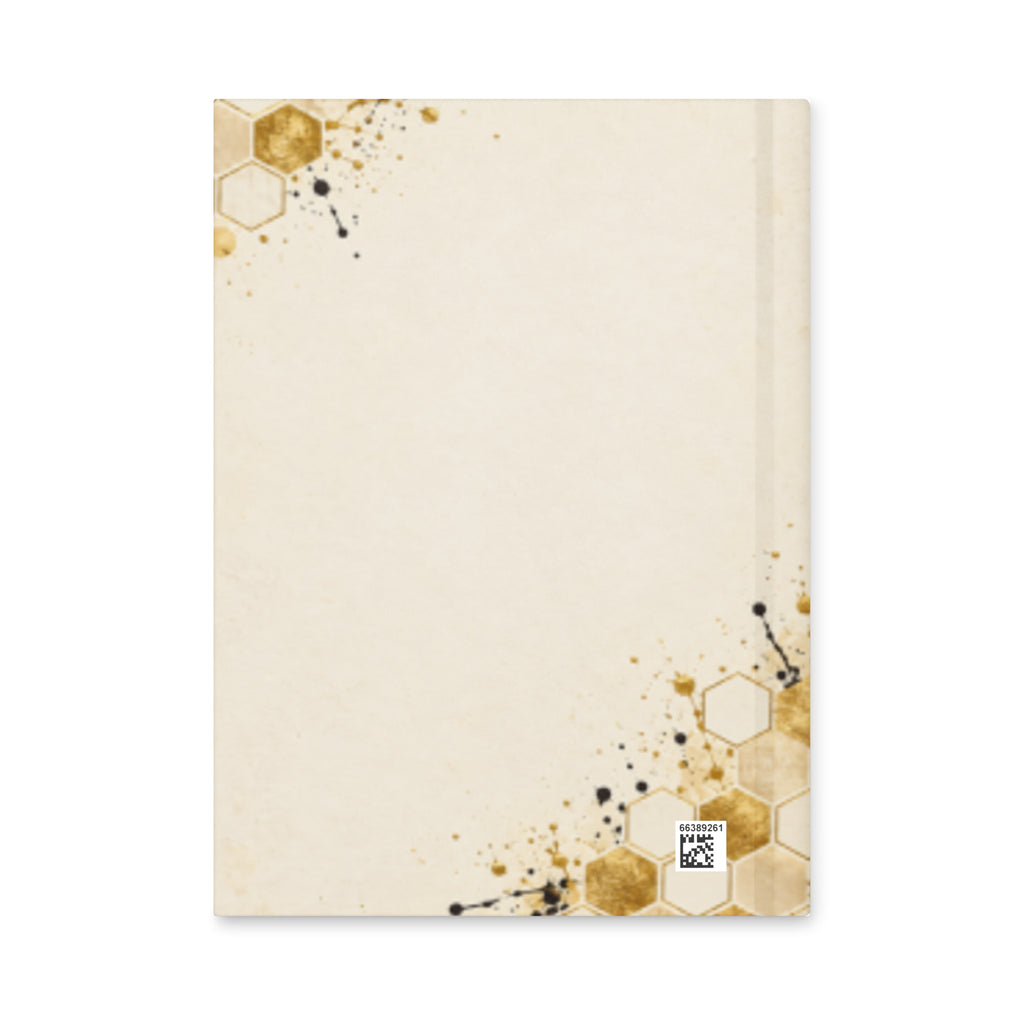Bee Sober hardcover journal with cream and gold back-cover artwork