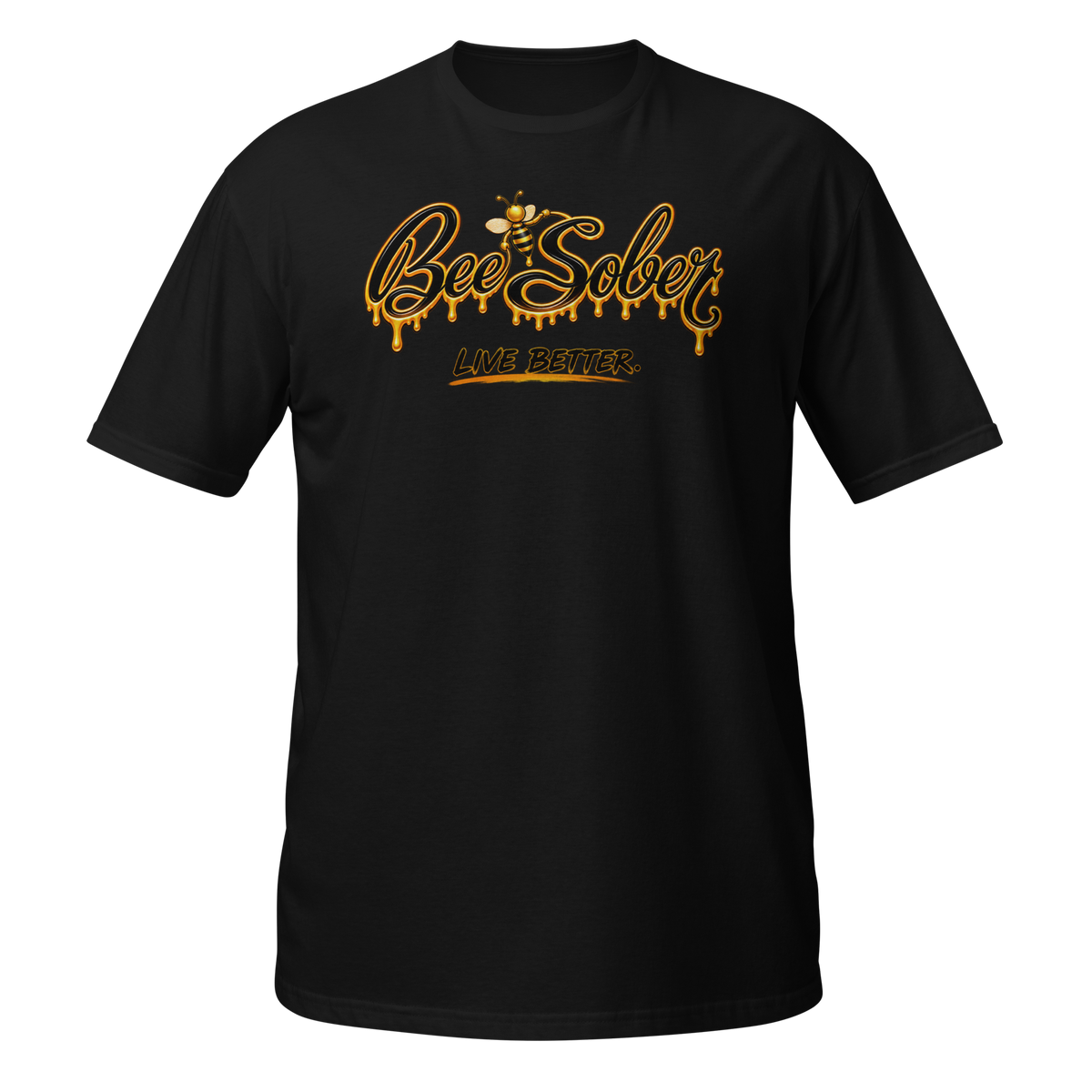 Bee Sober Signature Tee in Black, front view