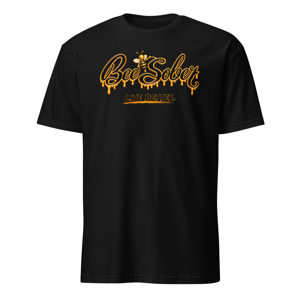 Bee Sober Signature Tee in Black, front view