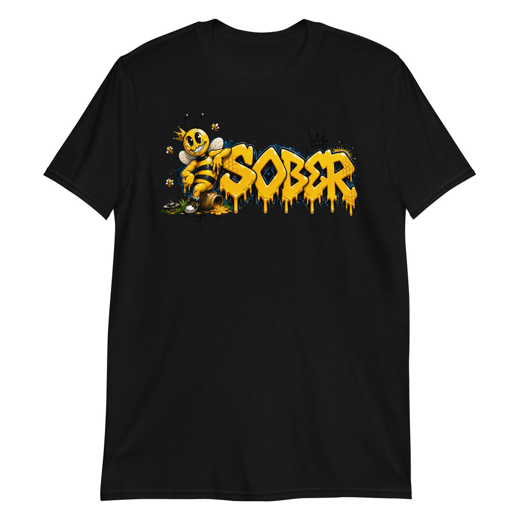 Swagger Bee Graffiti Tee in Black, front view