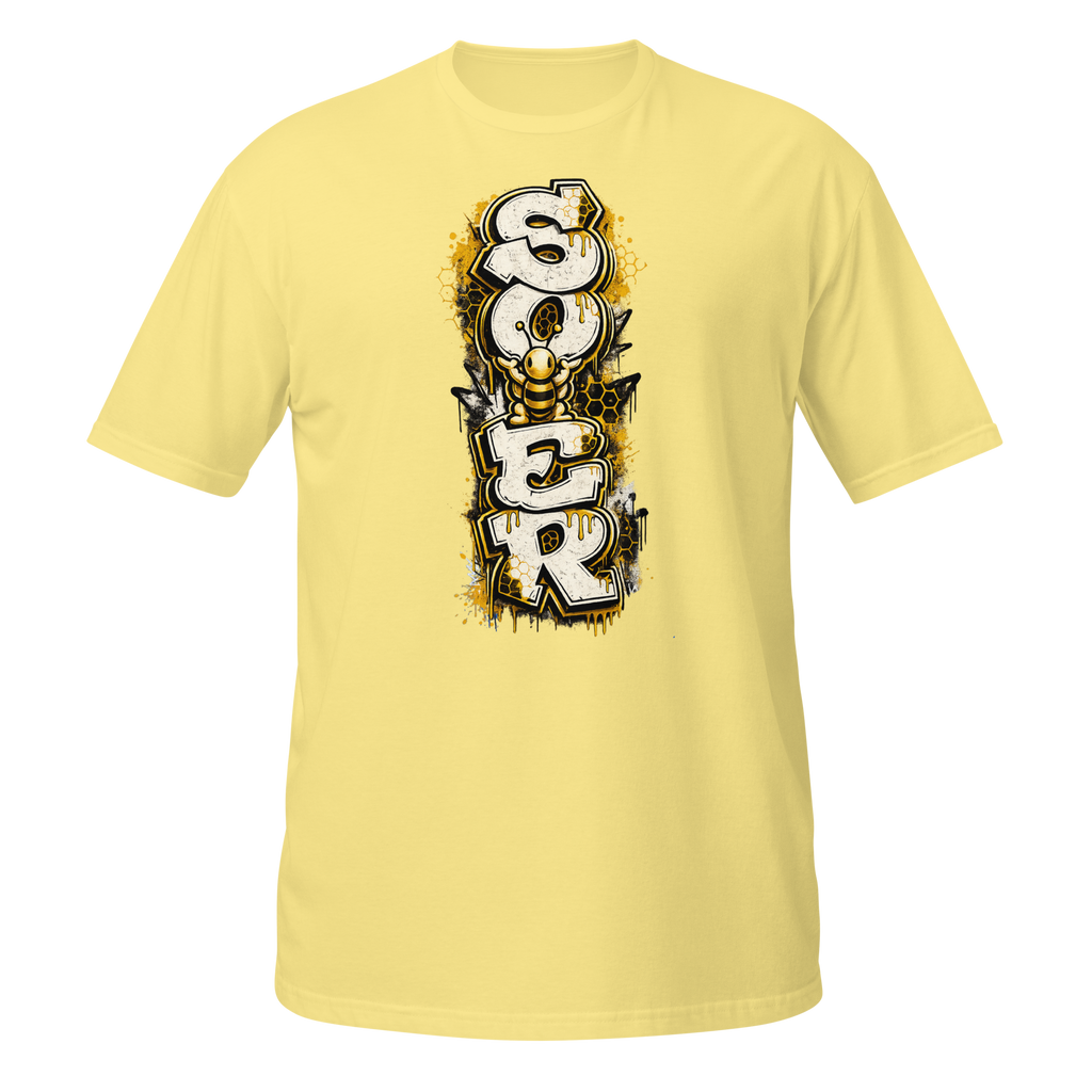 Honey Totem Graffiti Tee in Cornsilk, front view