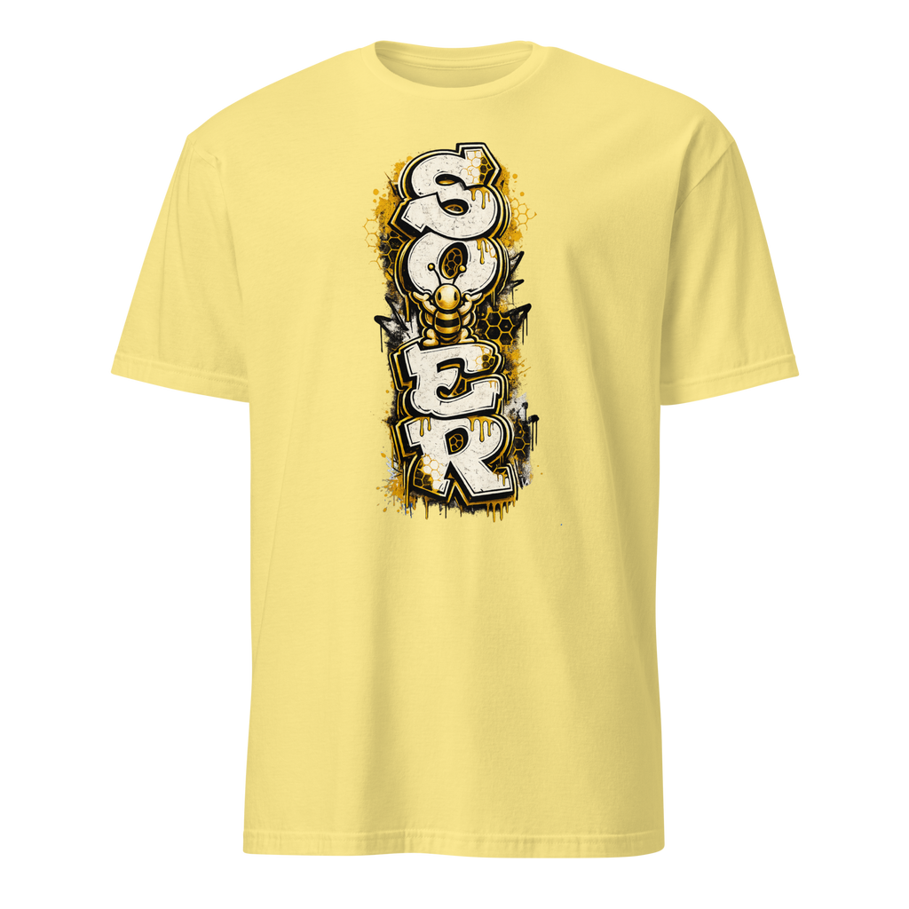 Honey Totem Graffiti Tee in Cornsilk, front view