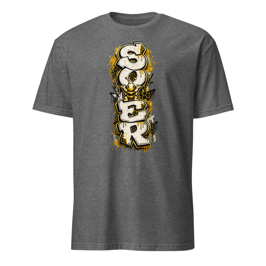 Honey Totem Graffiti Tee in Graphite Heather, front view