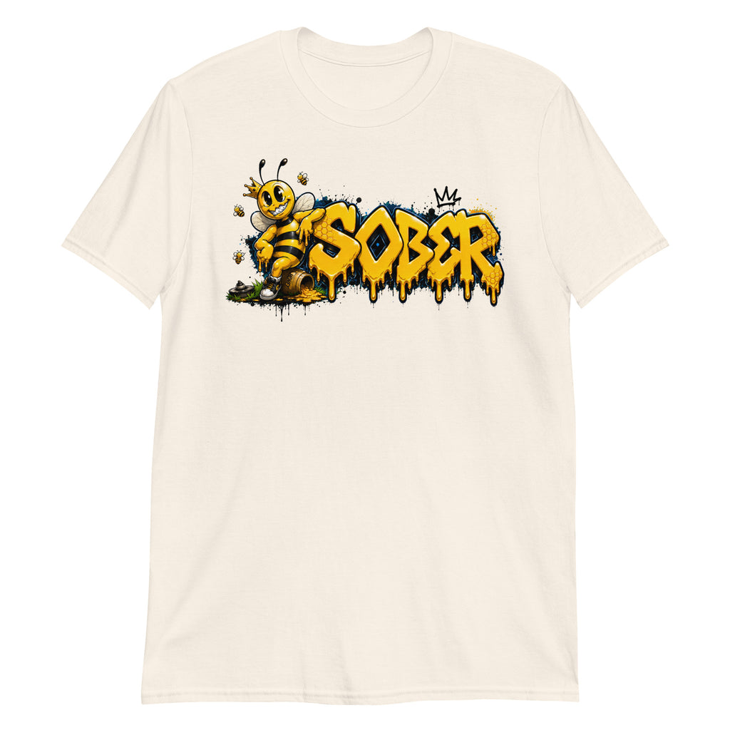 Swagger Bee Graffiti Tee in Natural, front view