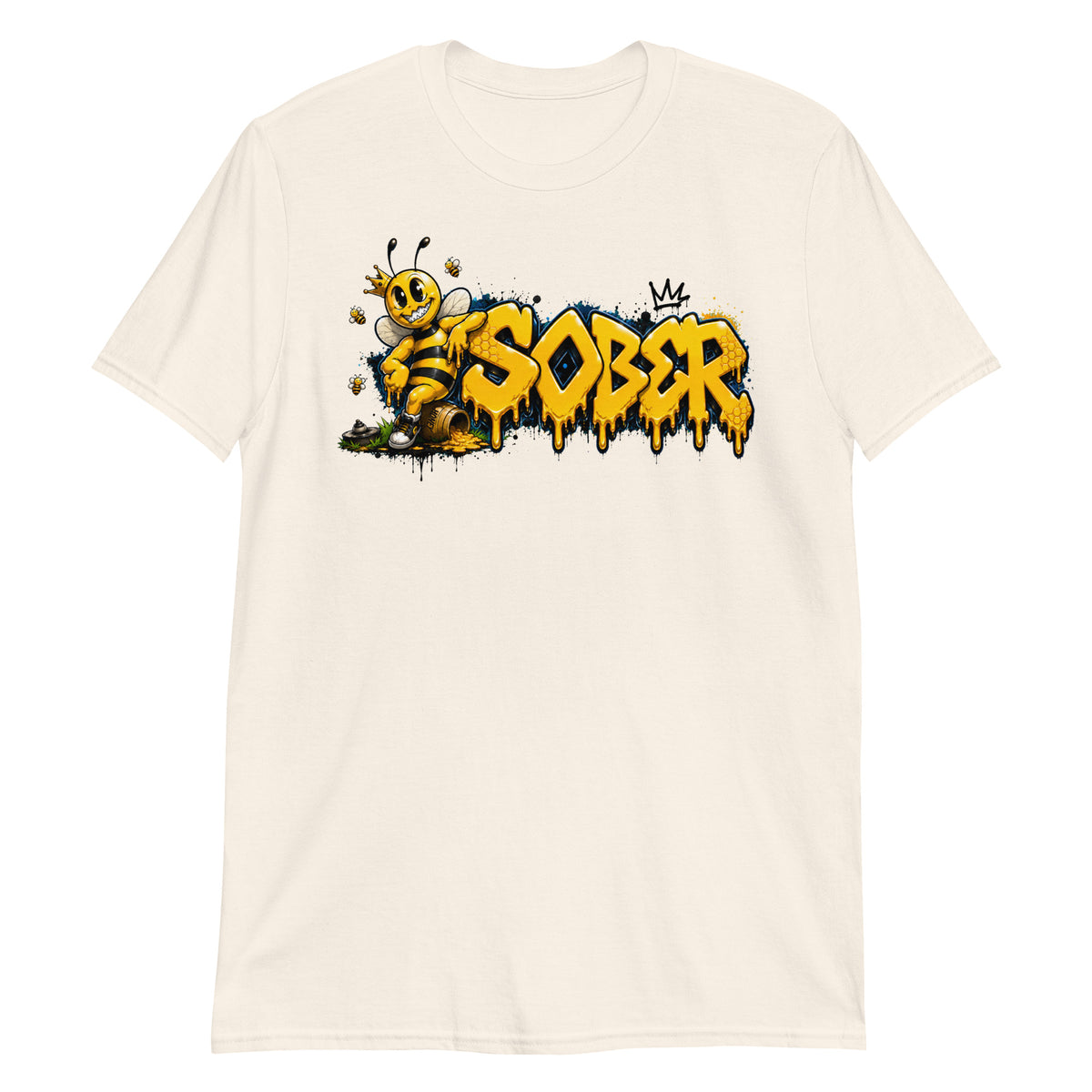 Swagger Bee Graffiti Tee in Natural, front view