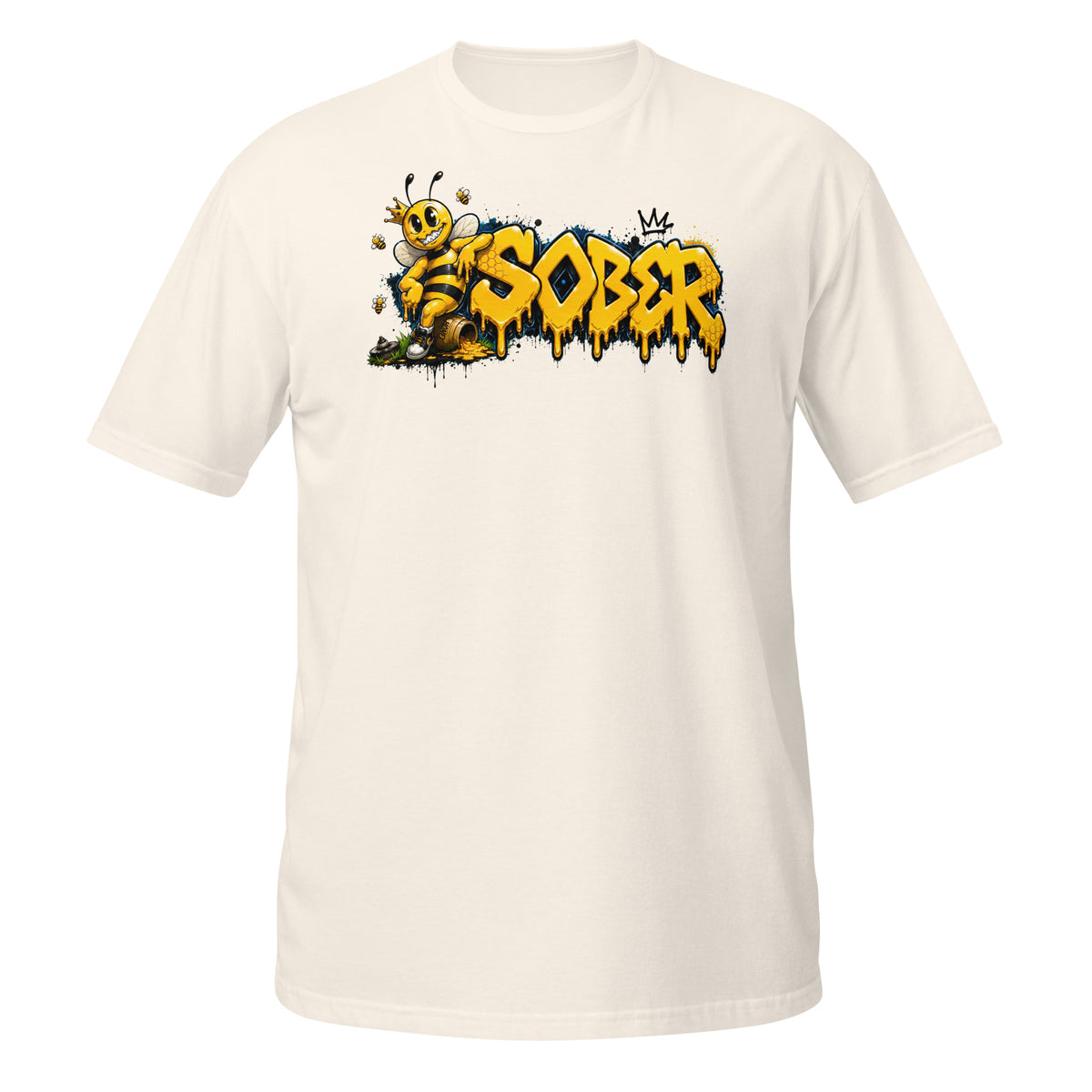 Swagger Bee Graffiti Tee in Natural, front view