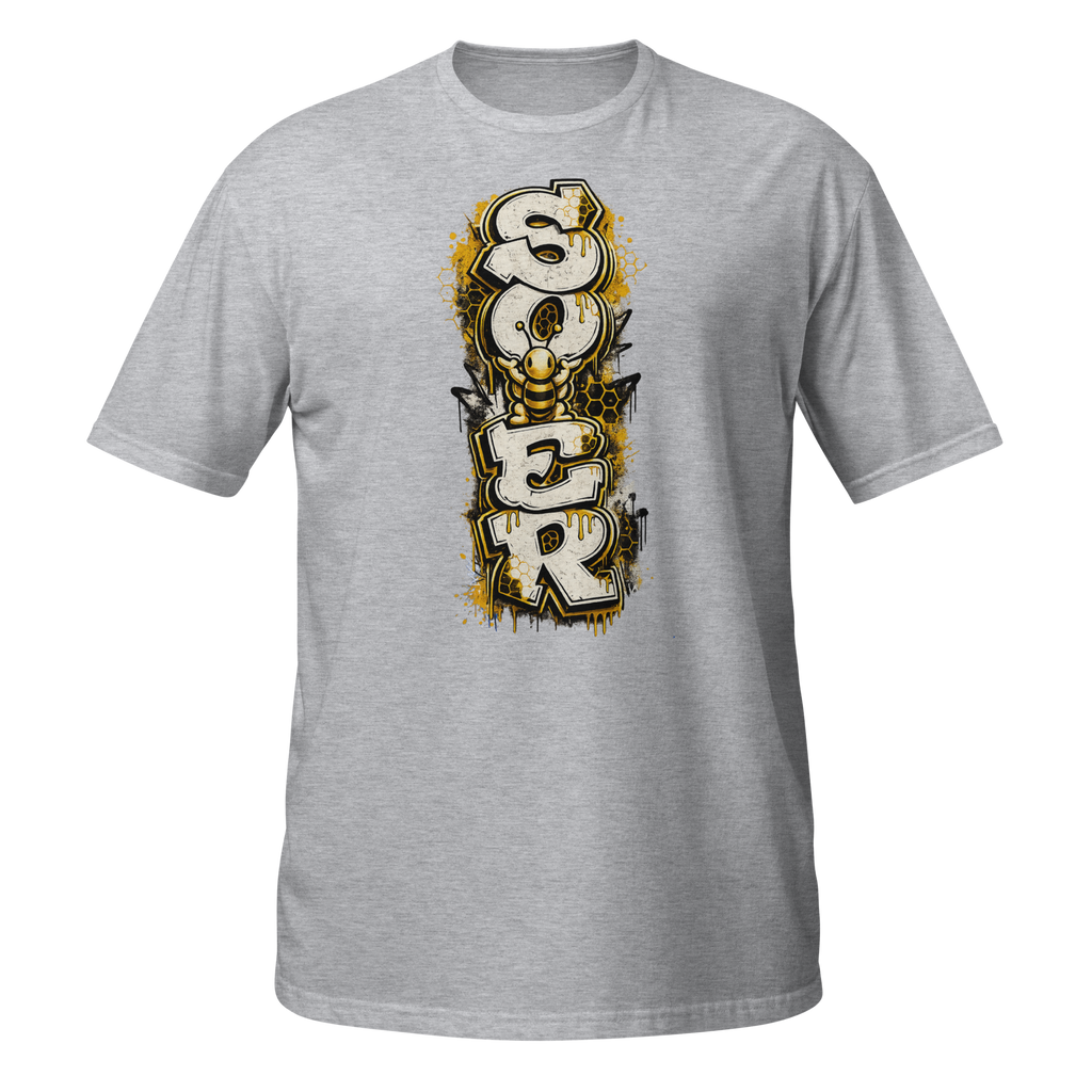 Honey Totem Graffiti Tee in Sport Grey, front view