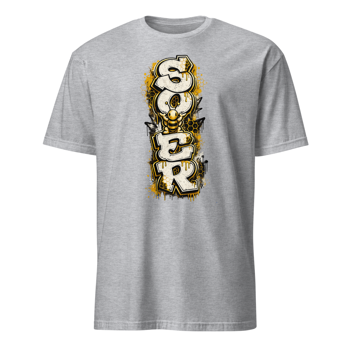 Honey Totem Graffiti Tee in Sport Grey, front view