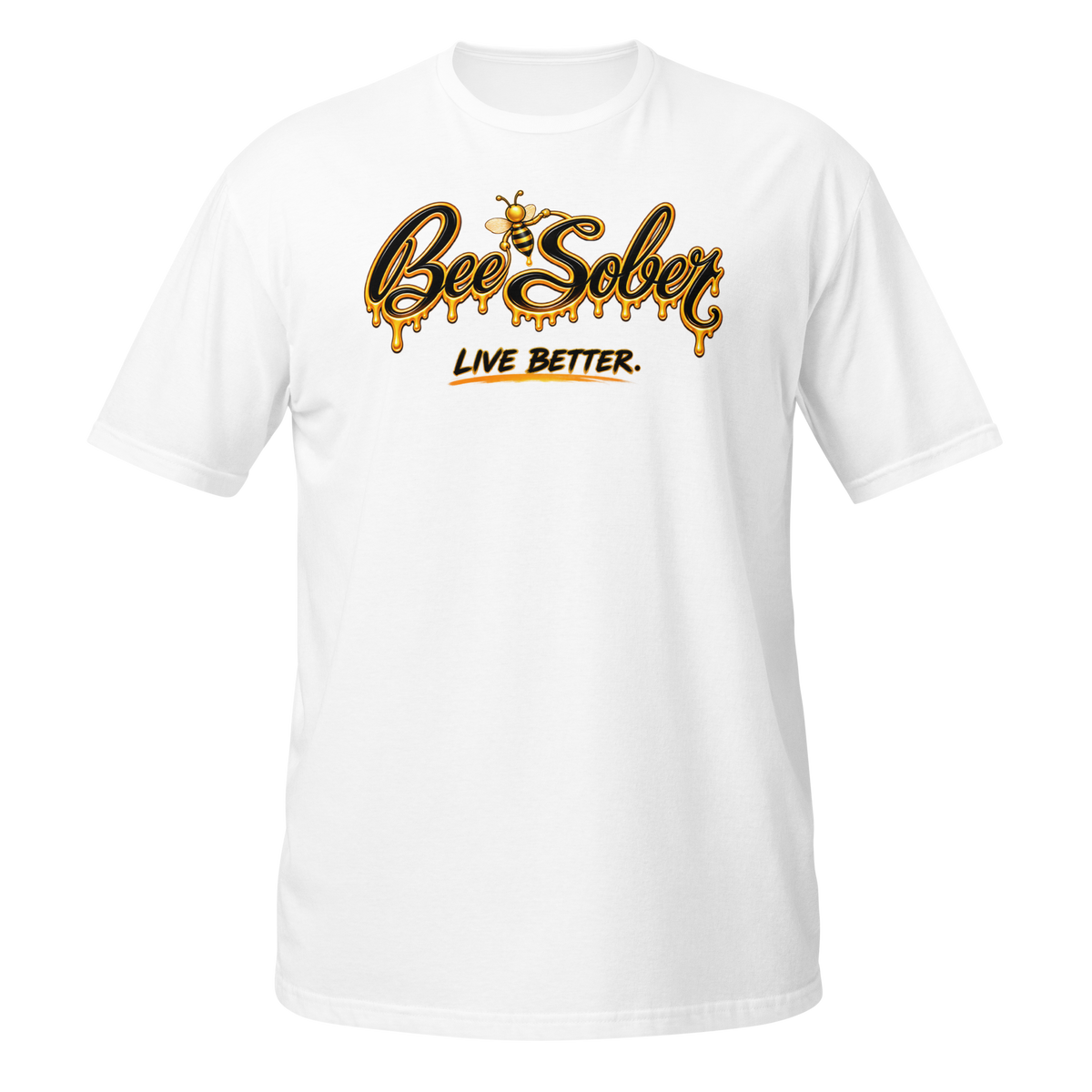 Bee Sober Signature Tee in White, front view