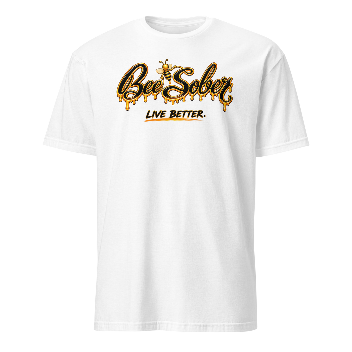 Bee Sober Signature Tee in White, front view